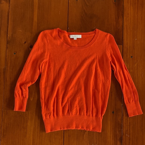 LOFT orange light weight sweater, SZ 0 - Picture 3 of 5